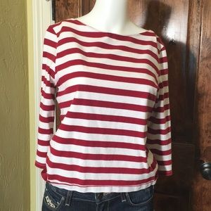 Red and White Stripe Top